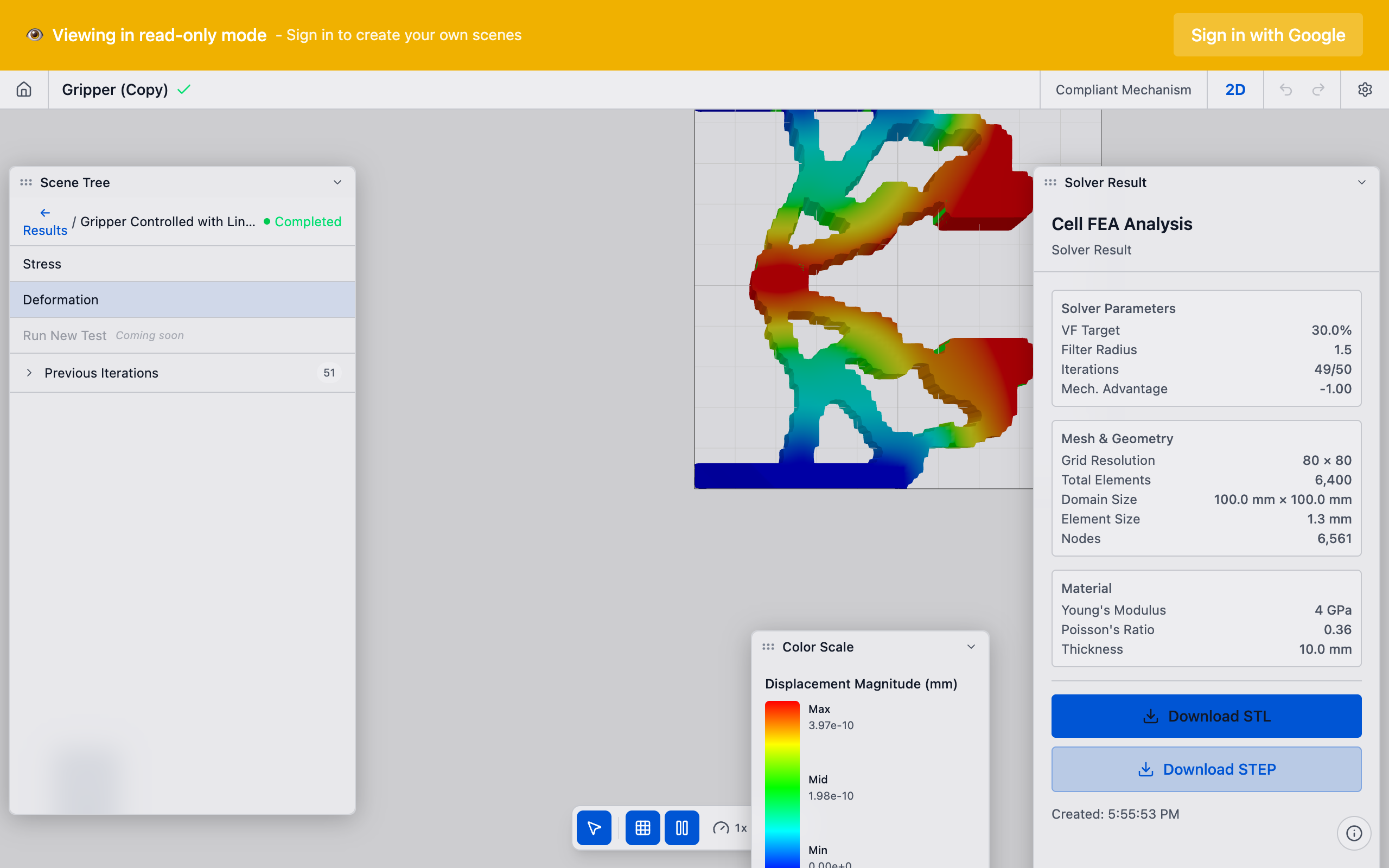 Convergence report modal