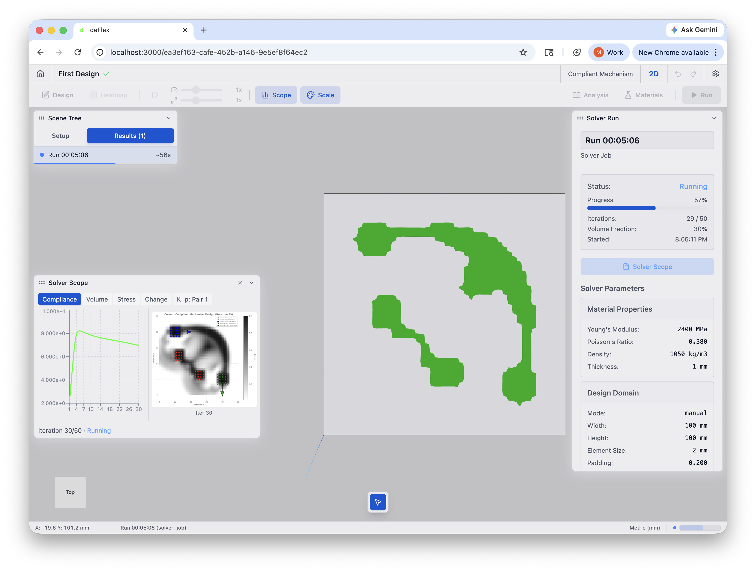 Solver running at iteration 15