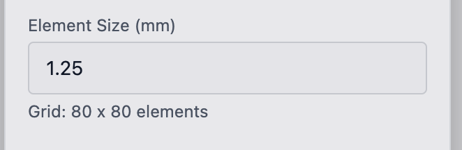 Setting element size in Design Settings