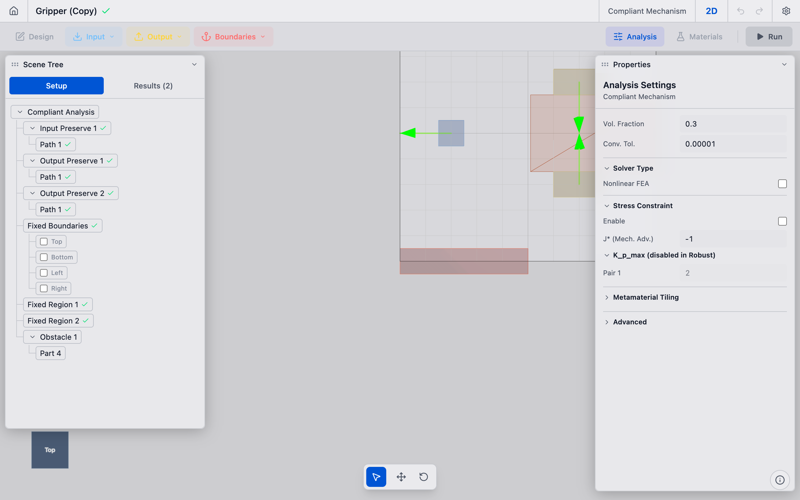 Analysis Settings panel